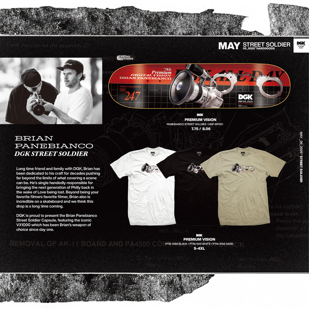 DGK Premium Vision Panebianco Street Soldier Skateboard Deck 7.8 / 8.06