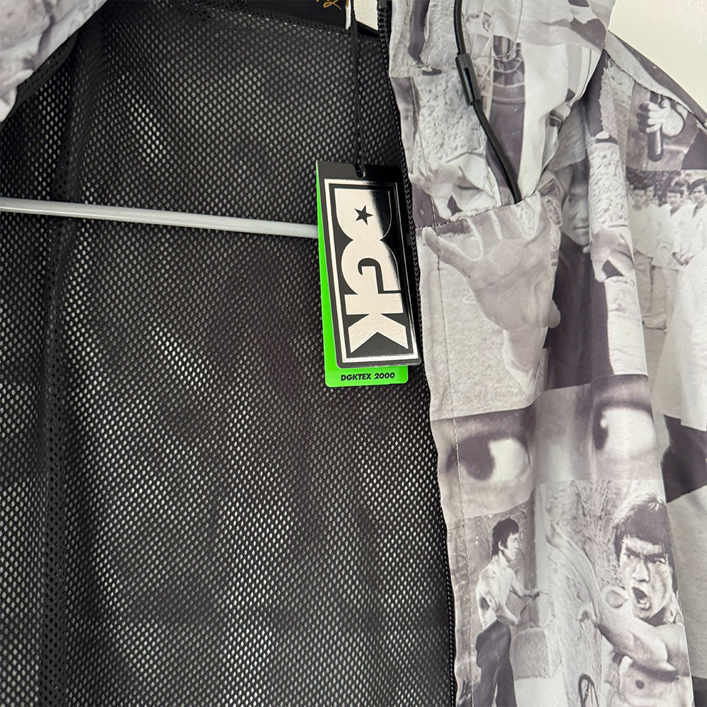 DGK COLLAGE WINDBRAKER GREY BRUCE LEE ブルースリー ウインドブレーカー サイズ : L