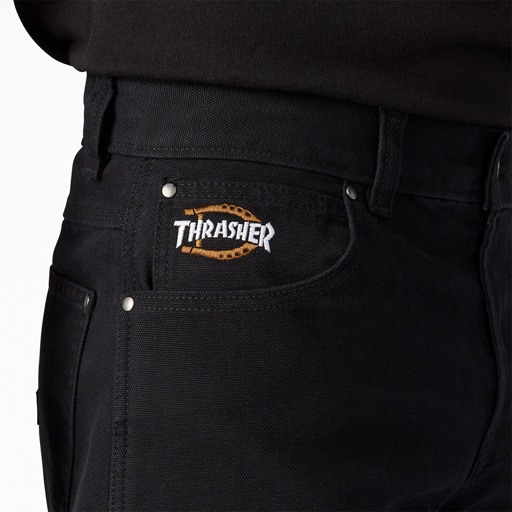 DICKIES THRASHER DOUBLE KNEE PANT BLACK ディッキーズ×スラッシャー パンツ