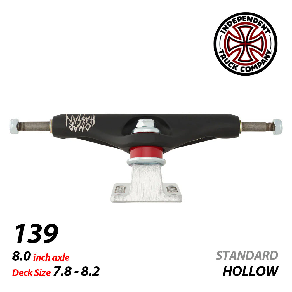 139 STAGE 11 HOLLOW OMAR HASSAN BLACK SILVER SKATEBOARD TRUCKS