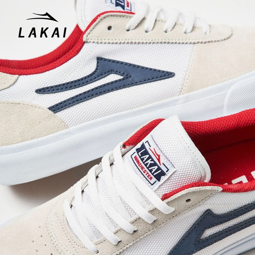 LAKAI MANCHESTER WHITE NAVY SUEDE