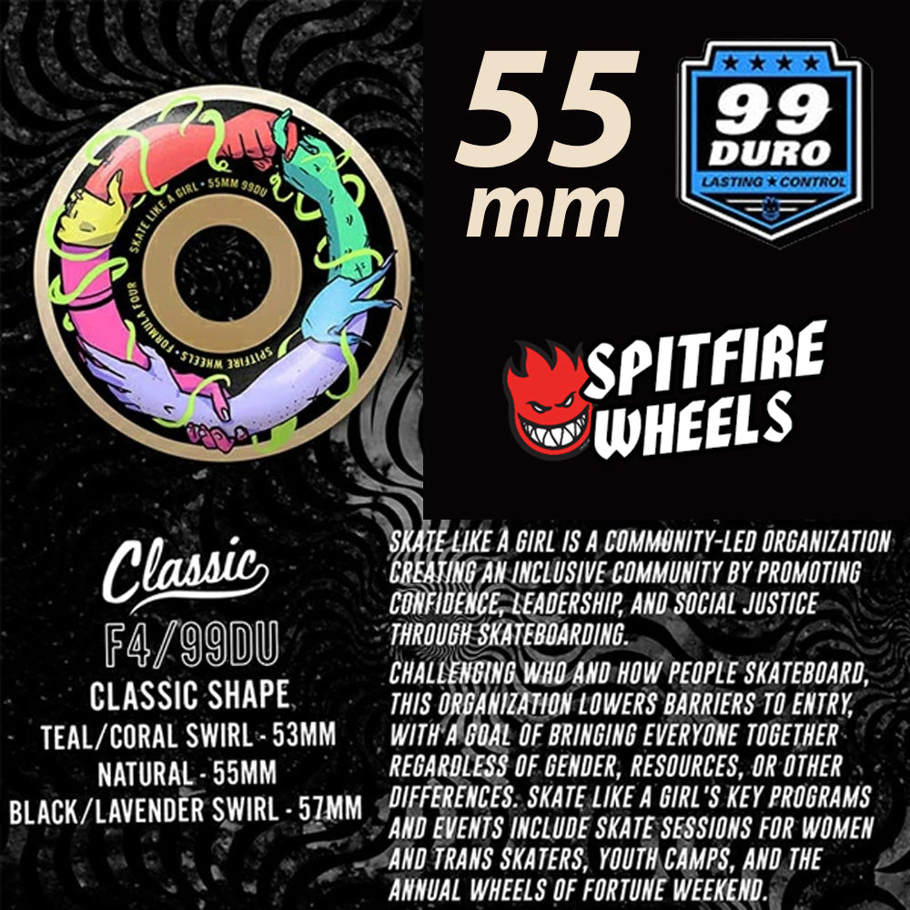 SPITFIRE F4 99D FRIENDS OF SKATE LIKE A GIRL CLASSIC 55mm