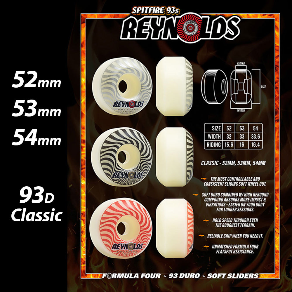 SPITFIRE F4 93D ANDREW REYNOLDS CLASSIC SHAPE 52mm 53mm 54mm