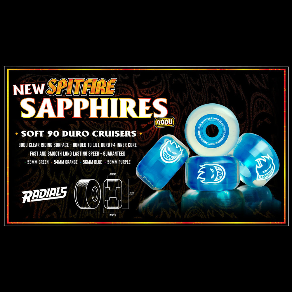 SPITFIRE 90D SAPPHIRES RADIALS SHAPE 53mm 54mm 56mm 58mm