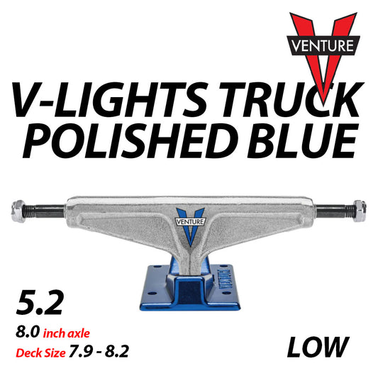 VENTURE TRUCKS V-LIGHTS TRUCK POLISHED BLUE 5.2 LOW