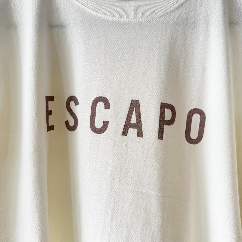 ESCAPO LOGO Tee Premium Heavyweight 6.2 oz Greige White エスカポロゴ Tシャツ