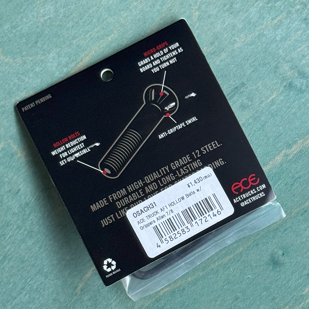 ACE TRUCK AF1 HOLLOW Bolts w/ Grippers Allen - 7/8