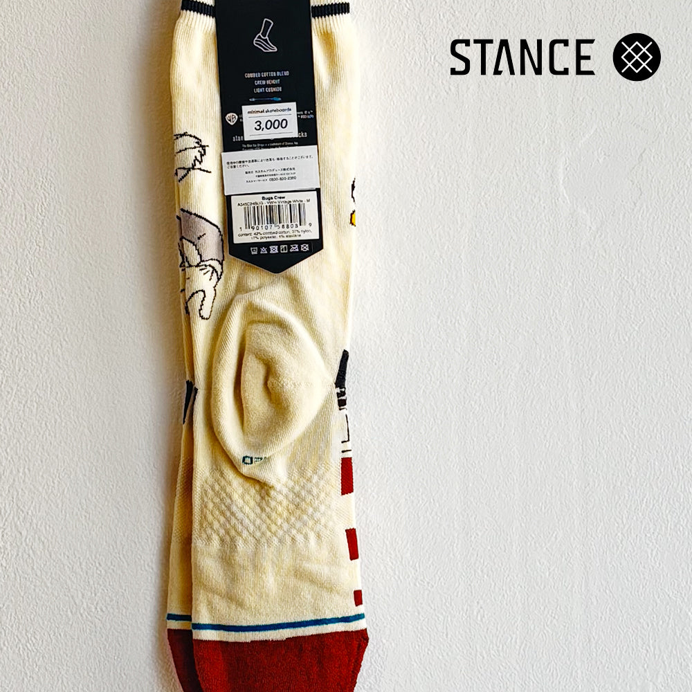 STANCE CASUAL BUGS CREW VINTAGE WHITE No.28