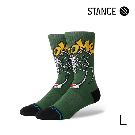 STANCE CASUAL COLABO-LTD WELCOME WILBUR CREW GREEN No.54