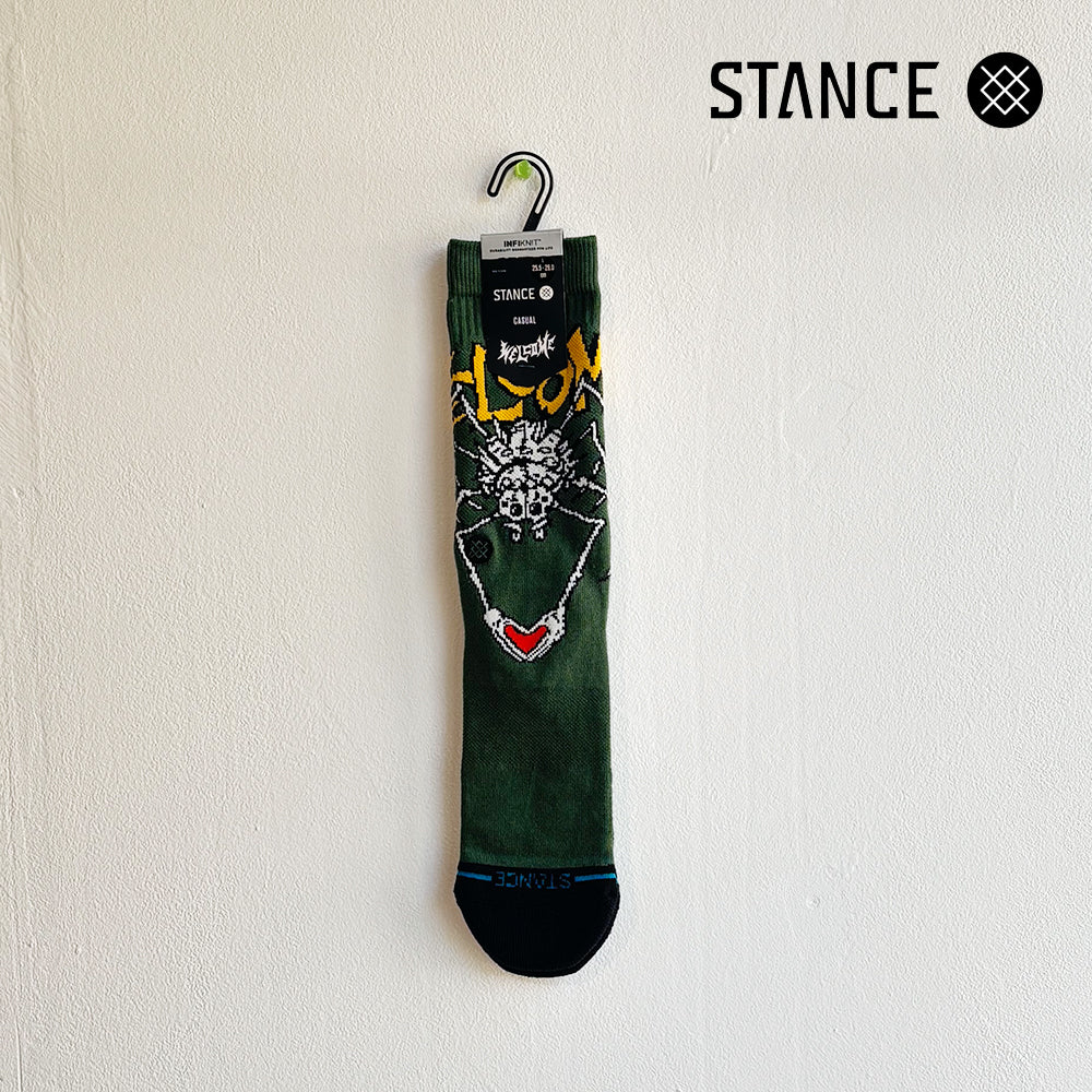 STANCE CASUAL COLABO-LTD WELCOME WILBUR CREW GREEN No.54