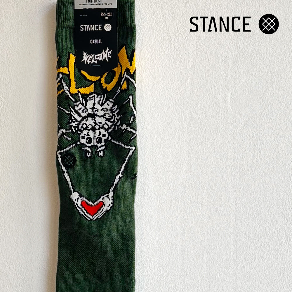 STANCE CASUAL COLABO-LTD WELCOME WILBUR CREW GREEN No.54