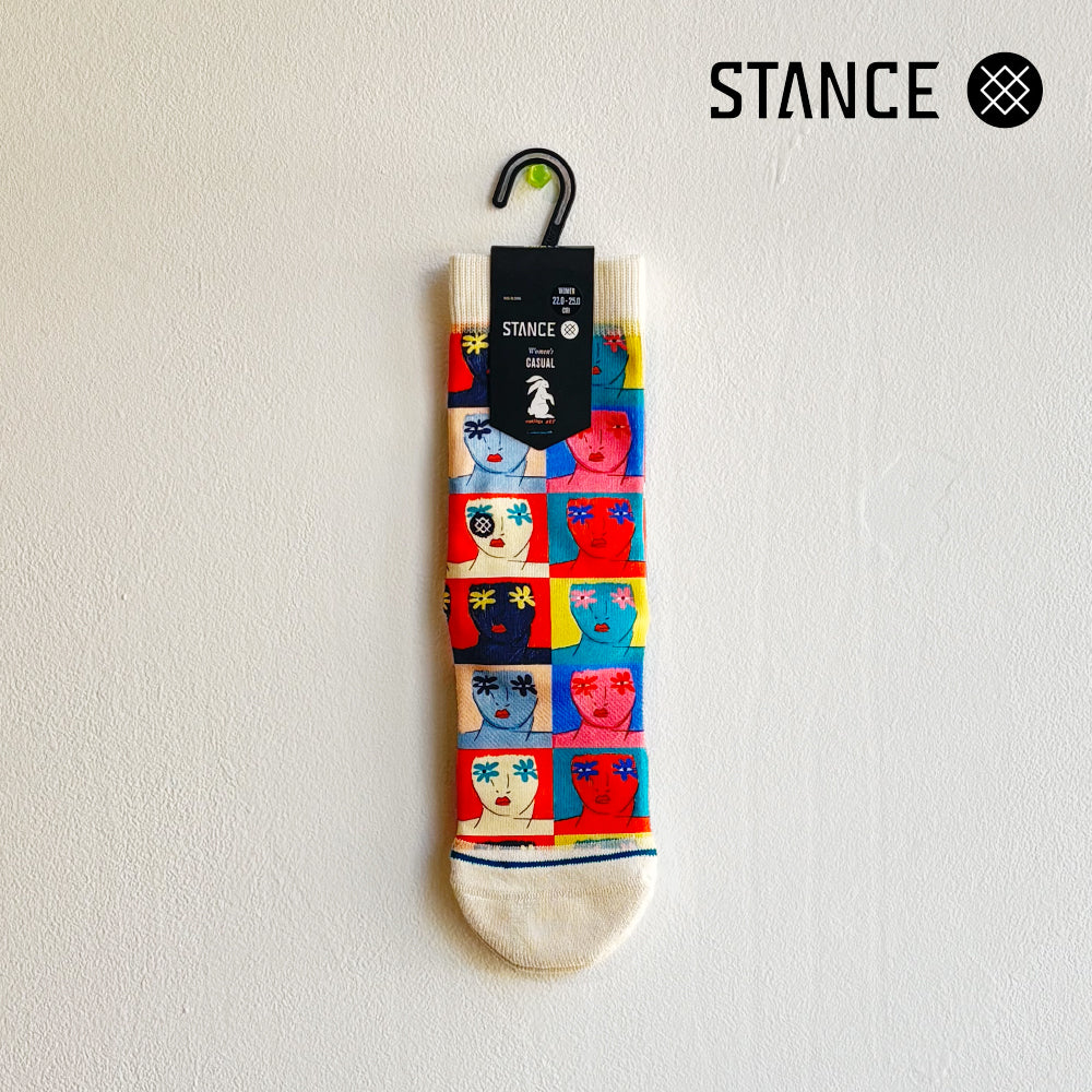 STANCE Women's CASUAL COLABO FLOWER FACES OFF WHITE No.69