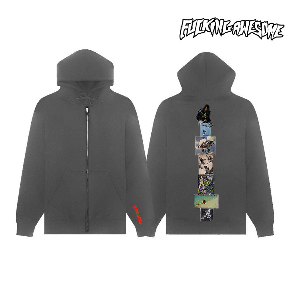 FUCKING AWESOME Sad Madness Zip Up Hoodie Charcoal サイズL