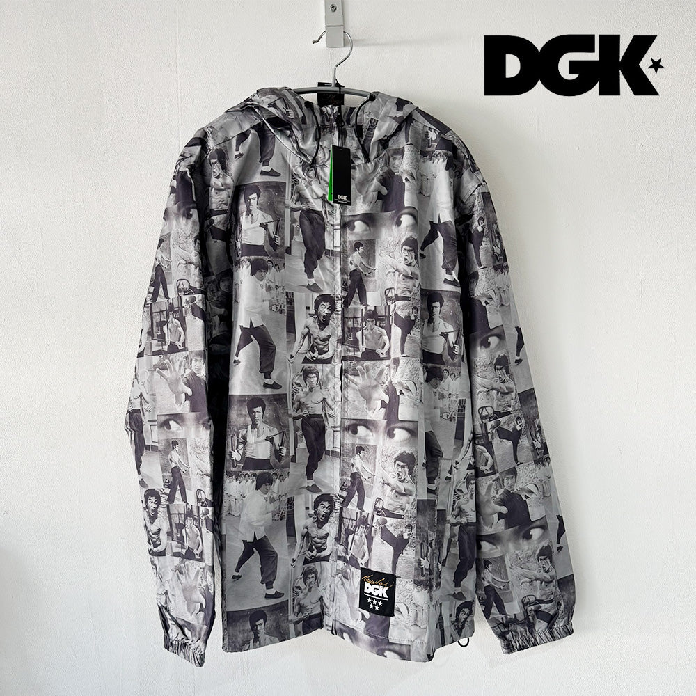 DGK COLLAGE WINDBRAKER GREY BRUCE LEE ブルースリー ウインドブレーカー　サイズ : L