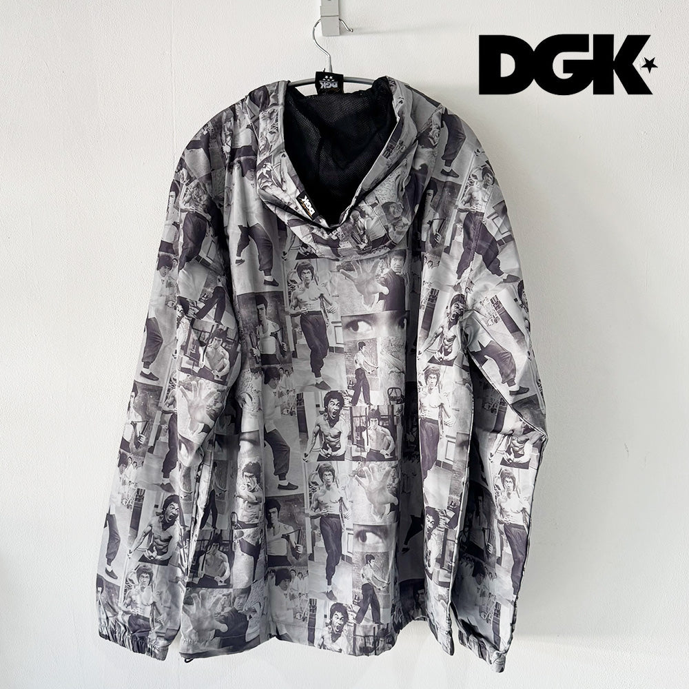 DGK COLLAGE WINDBRAKER GREY BRUCE LEE ブルースリー ウインドブレーカー　サイズ : L