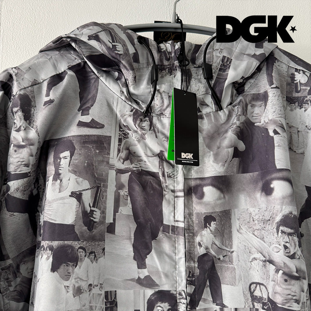 DGK COLLAGE WINDBRAKER GREY BRUCE LEE ブルースリー ウインドブレーカー　サイズ : L