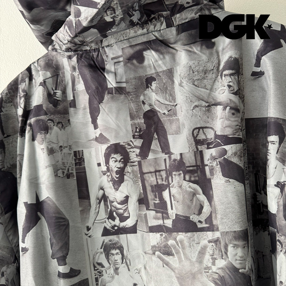 DGK COLLAGE WINDBRAKER GREY BRUCE LEE ブルースリー ウインドブレーカー　サイズ : L