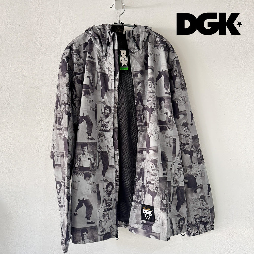 DGK COLLAGE WINDBRAKER GREY BRUCE LEE ブルースリー ウインドブレーカー　サイズ : L