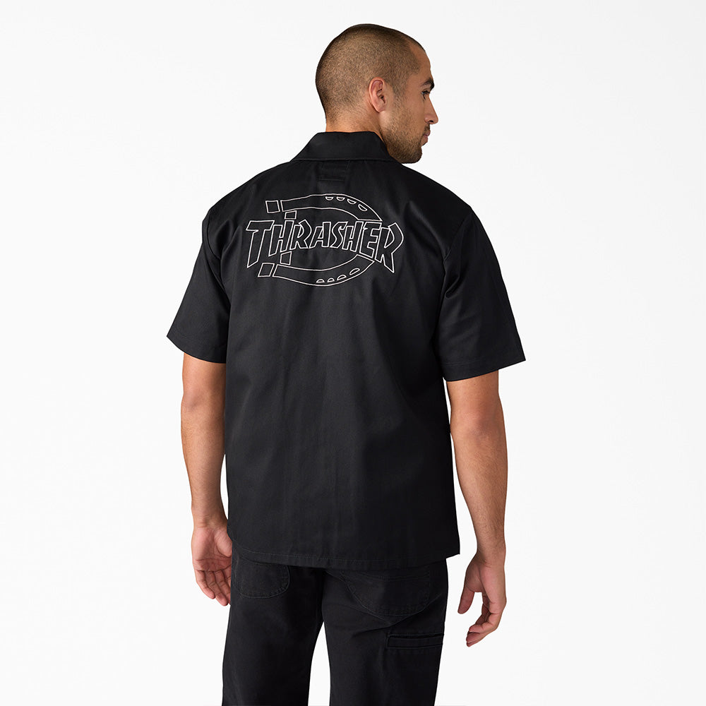 DICKIES THRASHER WORK SHIRTS BLACK ディッキーズ　ワークシャツ