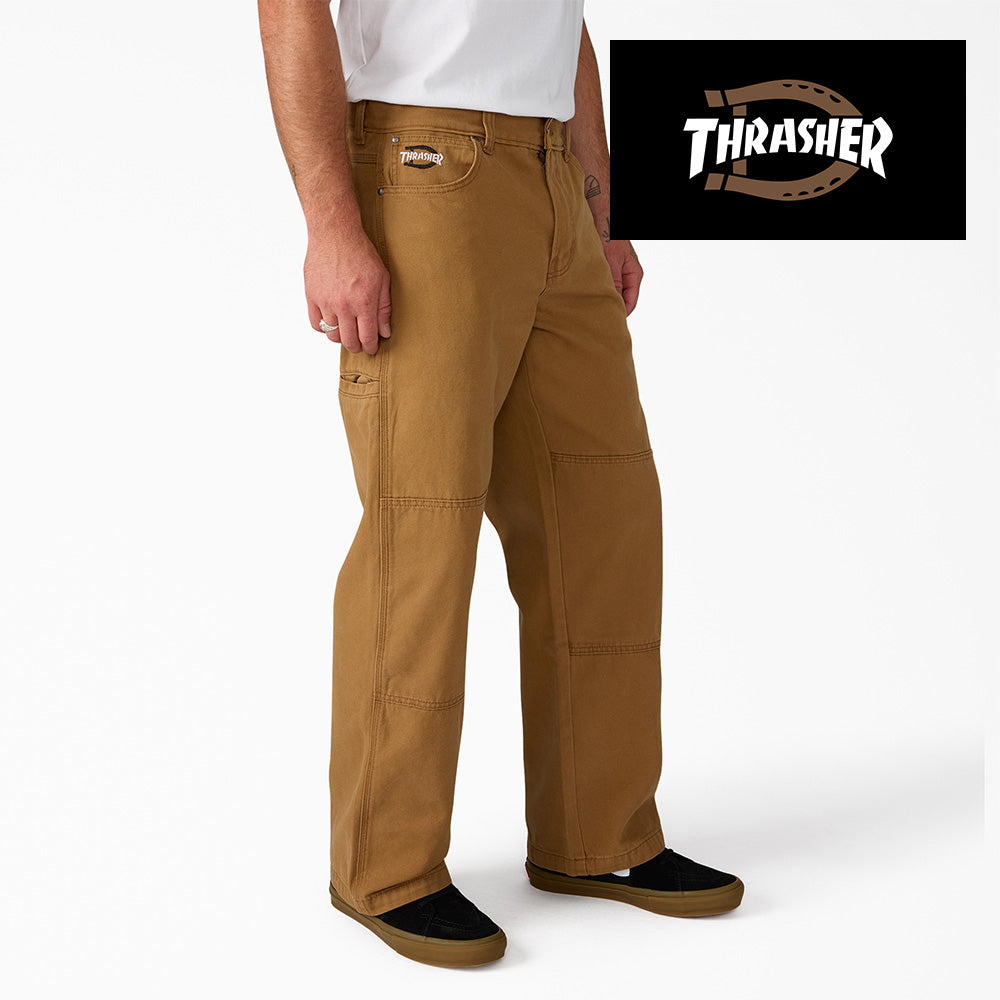 DICKIES THRASHER DOUBLE KNEE PANT BROWN ディッキーズ×スラッシャー　パンツ