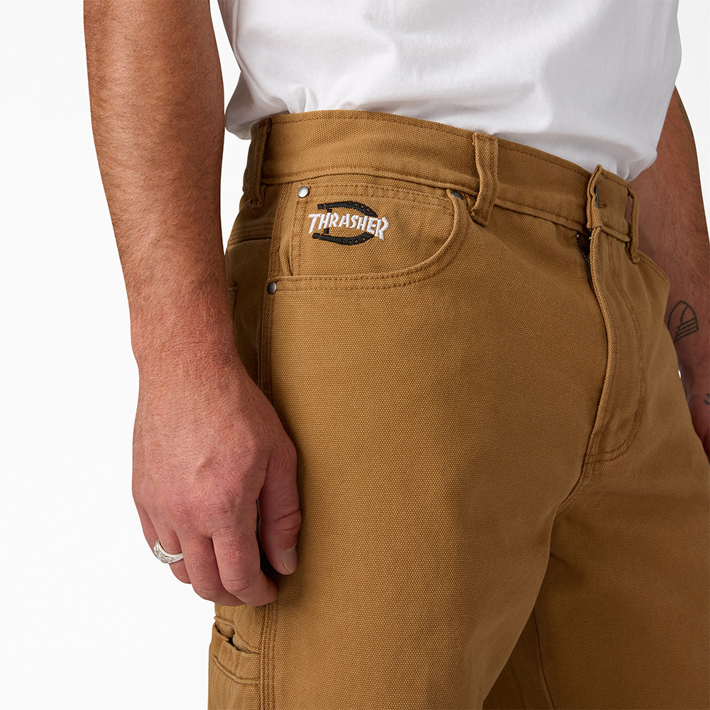 DICKIES THRASHER DOUBLE KNEE PANT BROWN ディッキーズ×スラッシャー　パンツ
