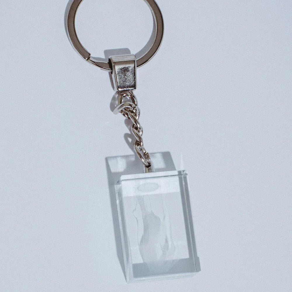 FUCKING AWESOME Vape Bath Etched Keychain CLEAR WHITE