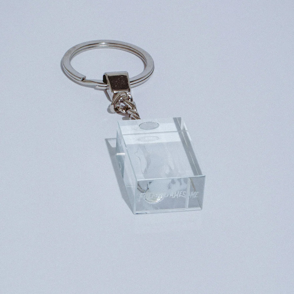 FUCKING AWESOME Vape Bath Etched Keychain CLEAR WHITE