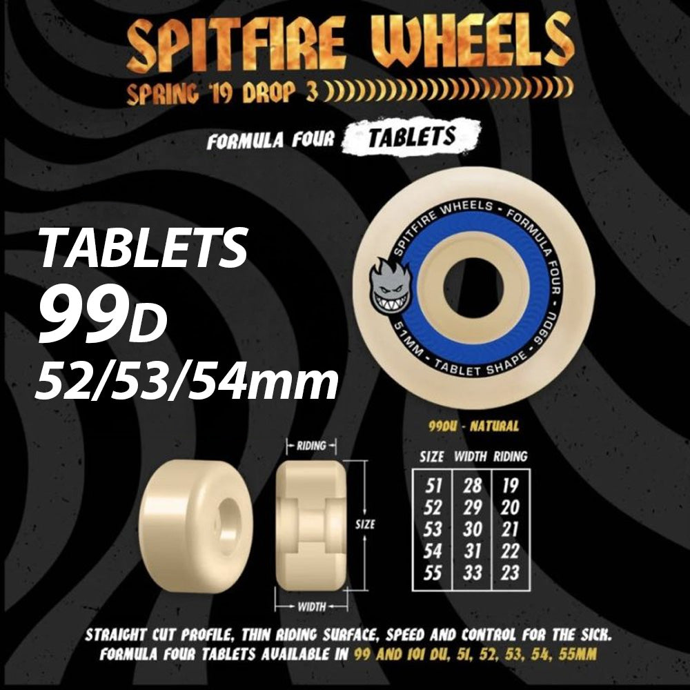 SPITFIRE FORMULA FOUR 99D TABLETS (52mm / 53mm / 54mm)