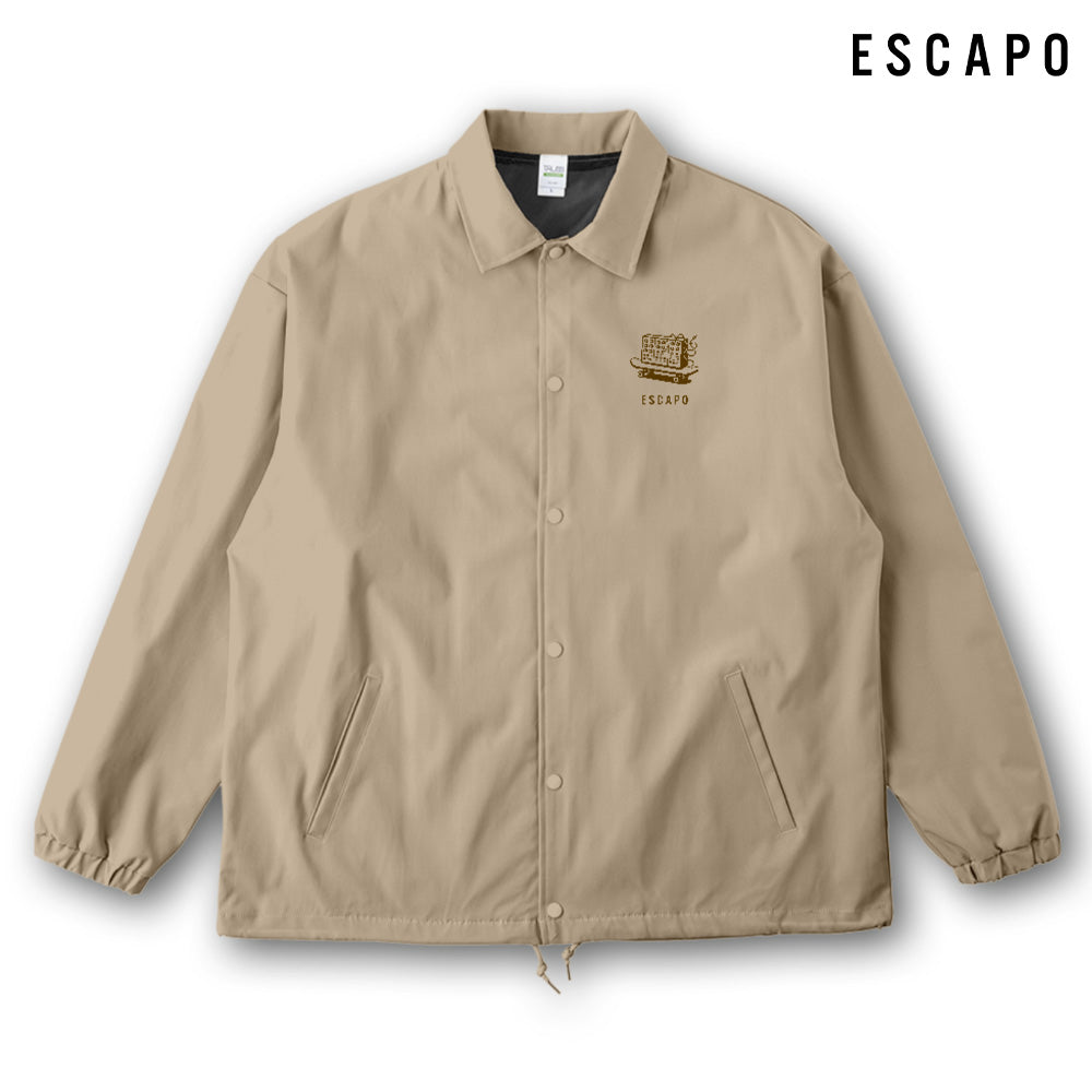 ESCAPO SKATE MODULAR Recycled Poly Coach Jacket  Black / Beige